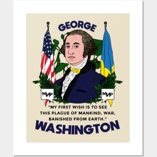 George Washington war quote American Patriotic Ukraine Flag peace activist Posters and Art